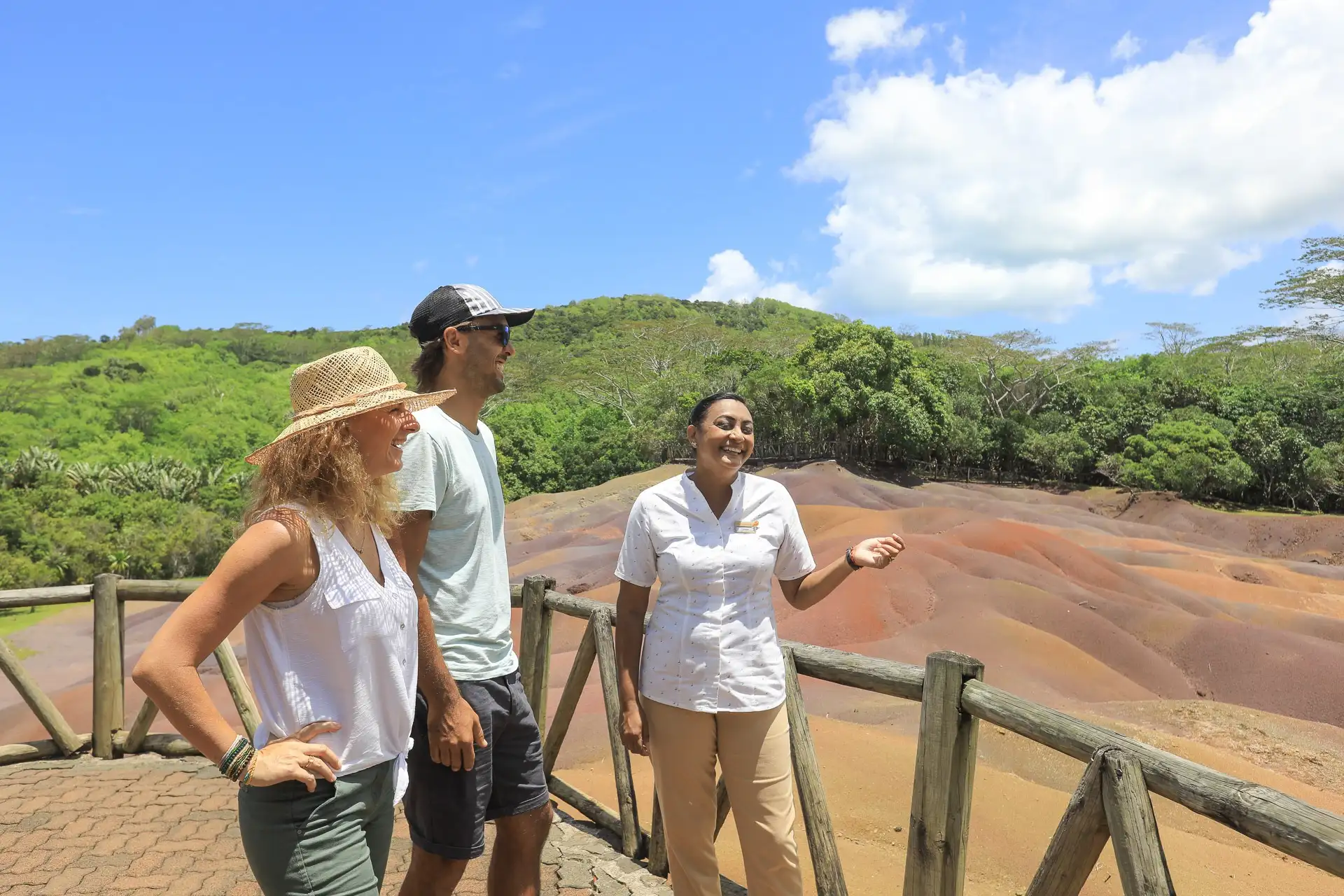vilaz chamarel mauritius village with colorful houses surrounded by lush green hills and tropical vegetation