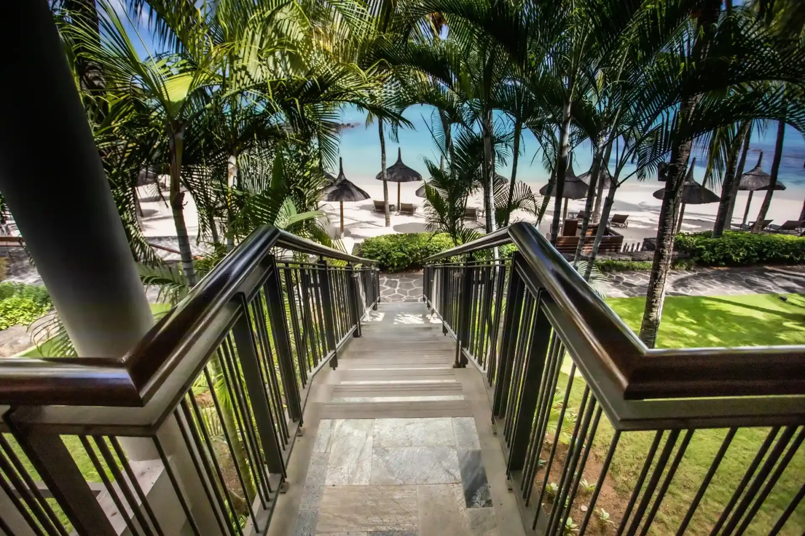 royal palm tropical suite stairs beach