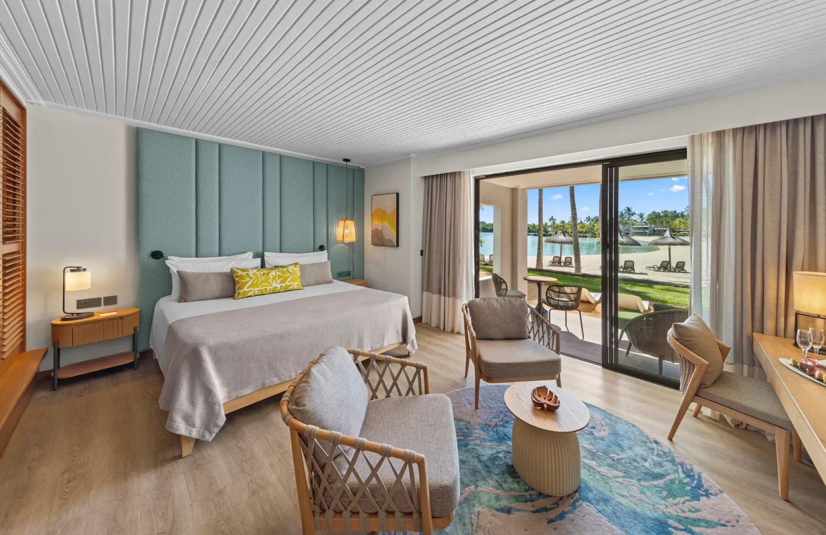 Spacious Beach Room at Shandrani Beachcomber Mauritius featuring contemporary décor, comfortable furnishings and easy access to resort facilities
