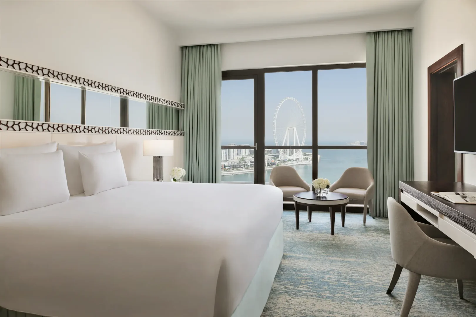 ain dubai view one bedroom family suite at ja ocean view hotel with private balcony and arabian gulf views