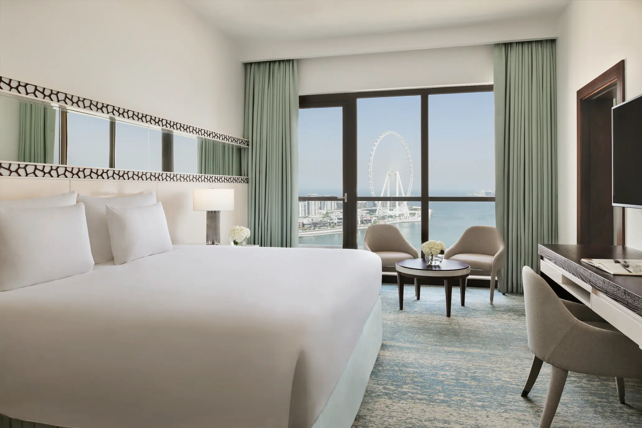 ain dubai view one bedroom family suite at ja ocean view hotel with private balcony and arabian gulf views