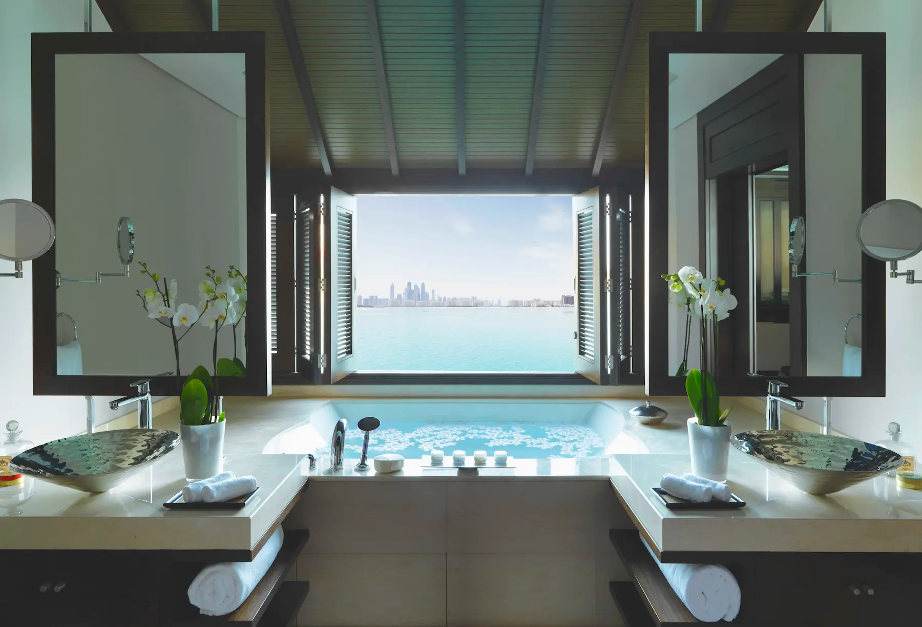 bathroom of one bedroom overwater villa at anantara the palm dubai resort on palm jumeirah