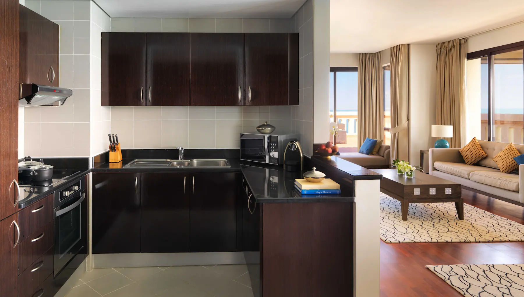 Two-Bedroom Apartment with Luxury Terrace kitchen at Anantara The Palm Dubai with modern appliances and spacious layout