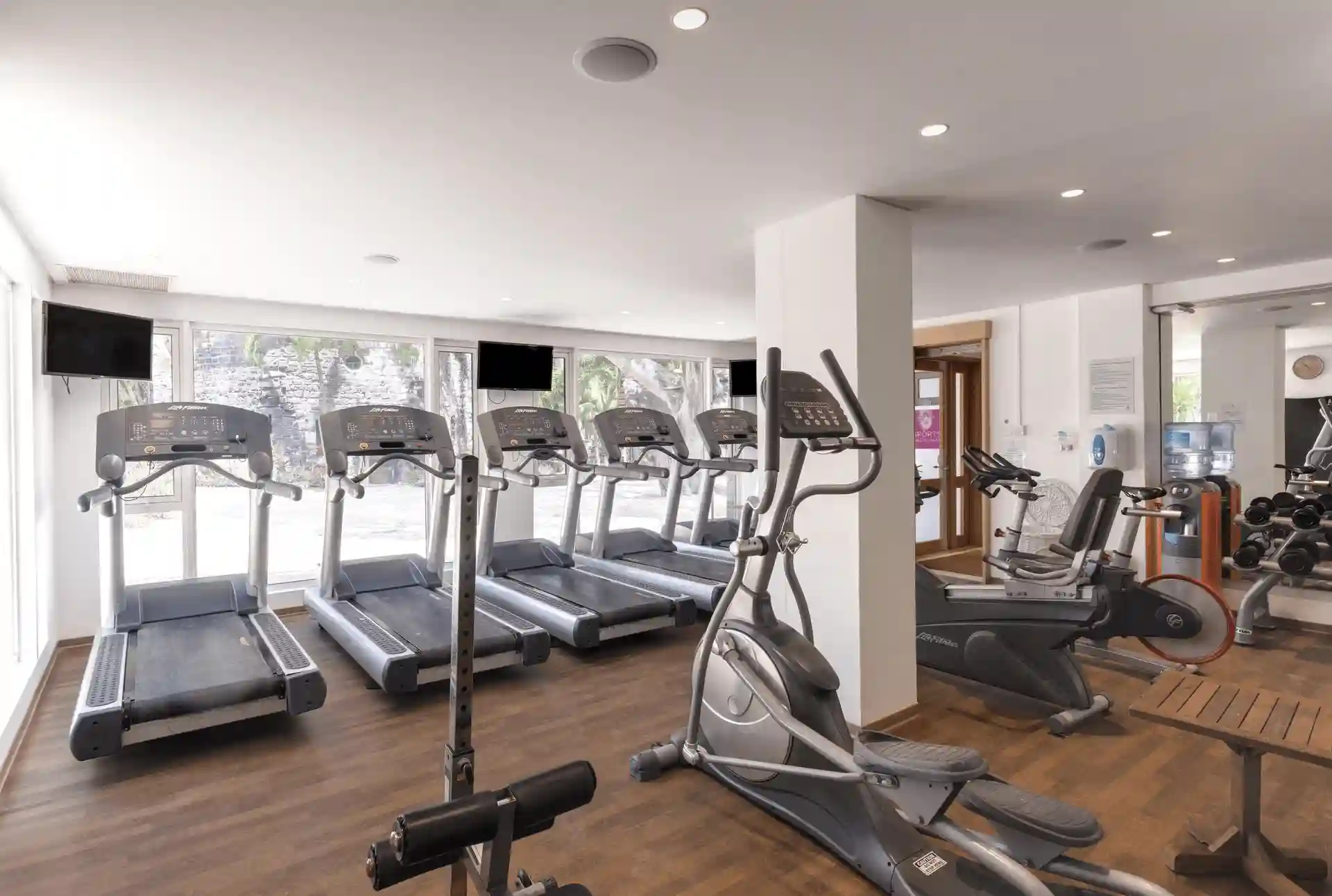 modern gym facilities at cannonier mauritius with cardio and weight training equipment
