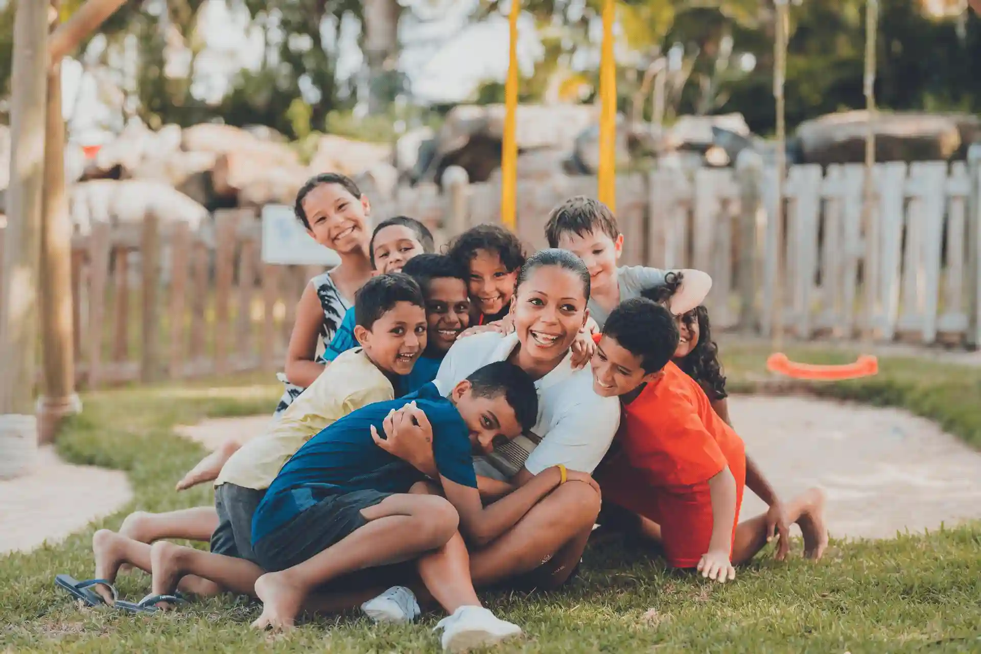 children playing and engaging in fun activities at cannonier mauritius kids club