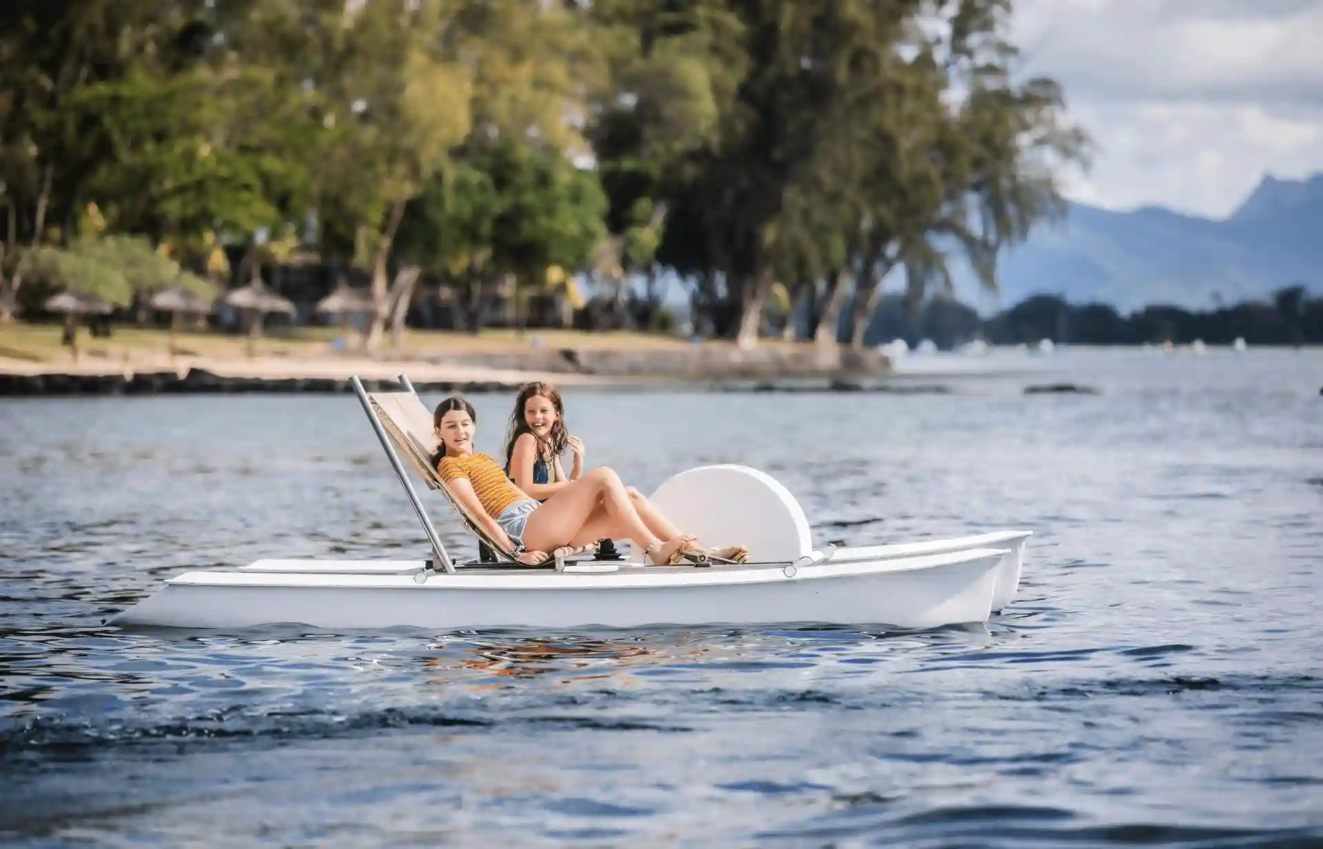 people enjoying watersports at cannonier mauritius