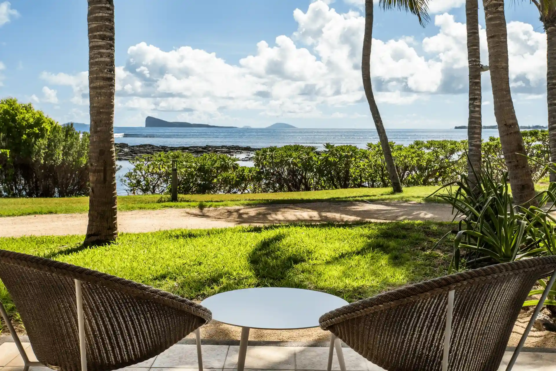 lagoon and tropical garden view from canonnier suite