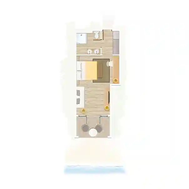 floor plan of superior room at canonnier mauritius showing layout and furniture arrangement