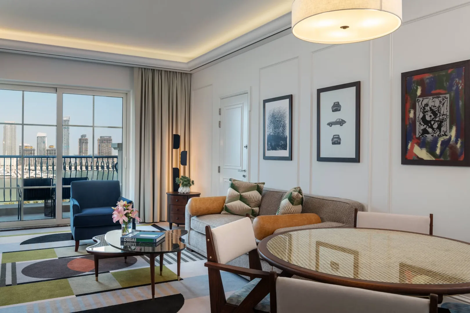 family suite living room at the westin dubai mina seyahi with comfortable seating area and contemporary décor