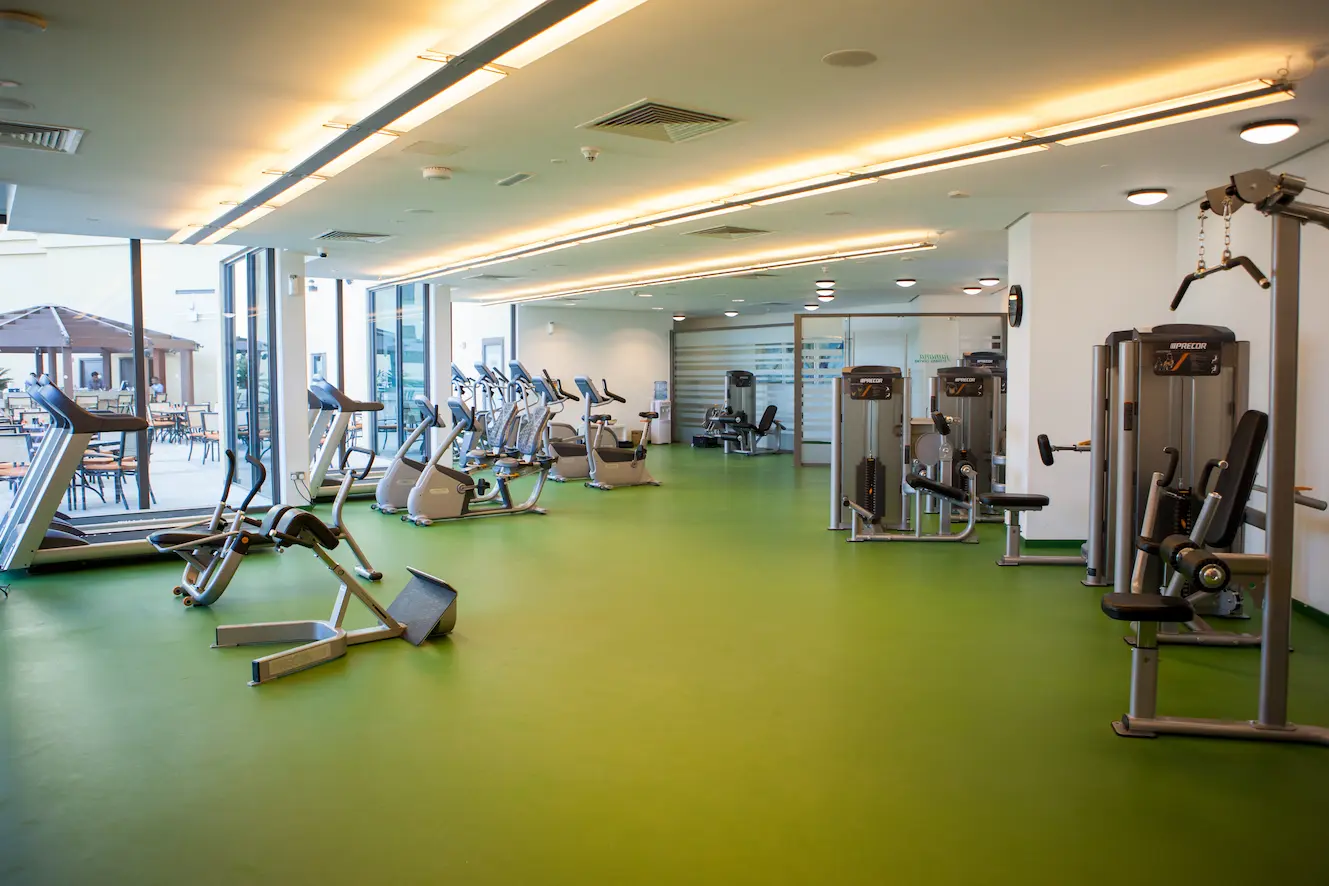fitness centre at ja ocean view hotel with modern cardio and strength training equipment