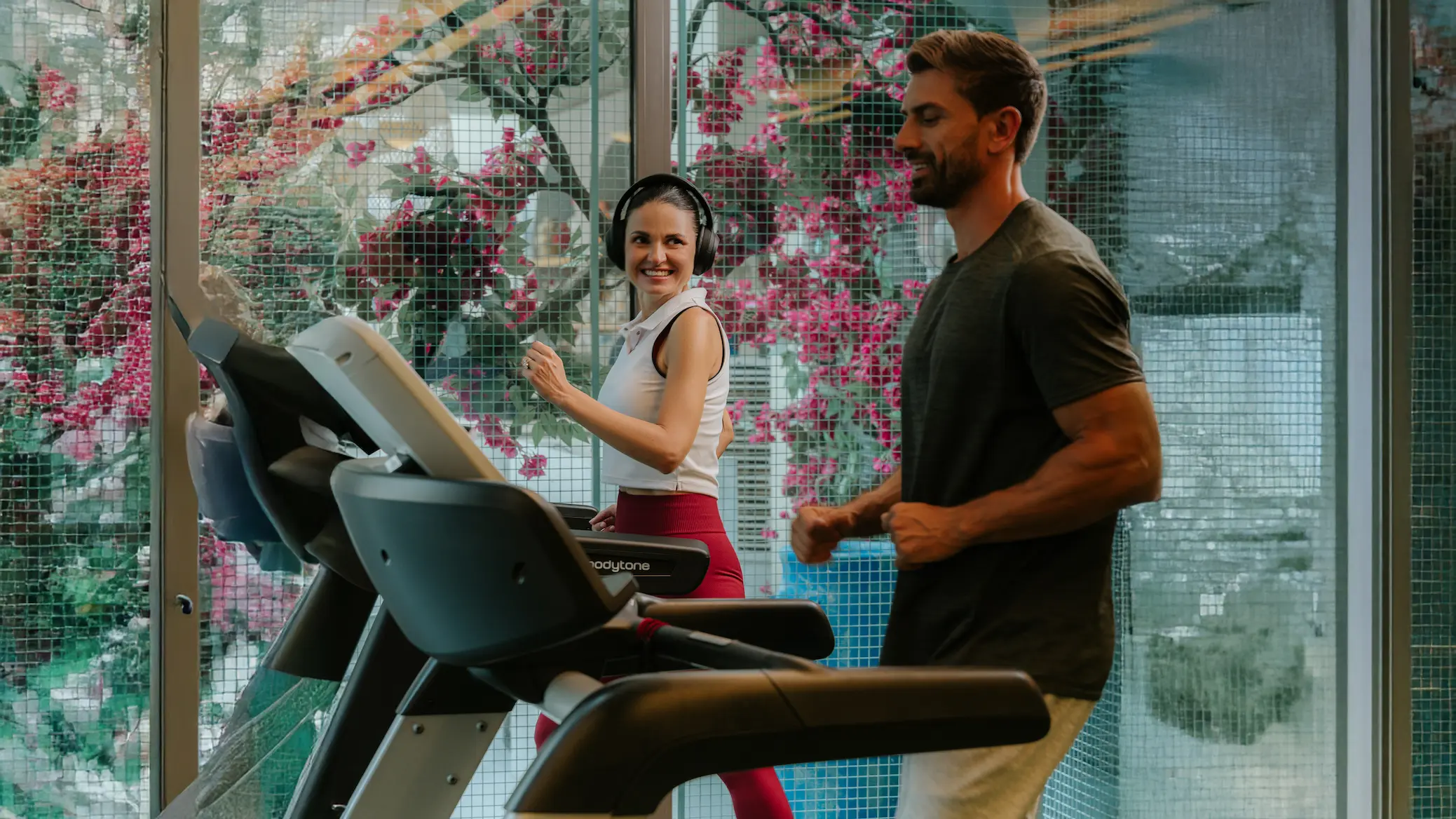 fitness centre at ja ocean view hotel with modern cardio and strength equipment