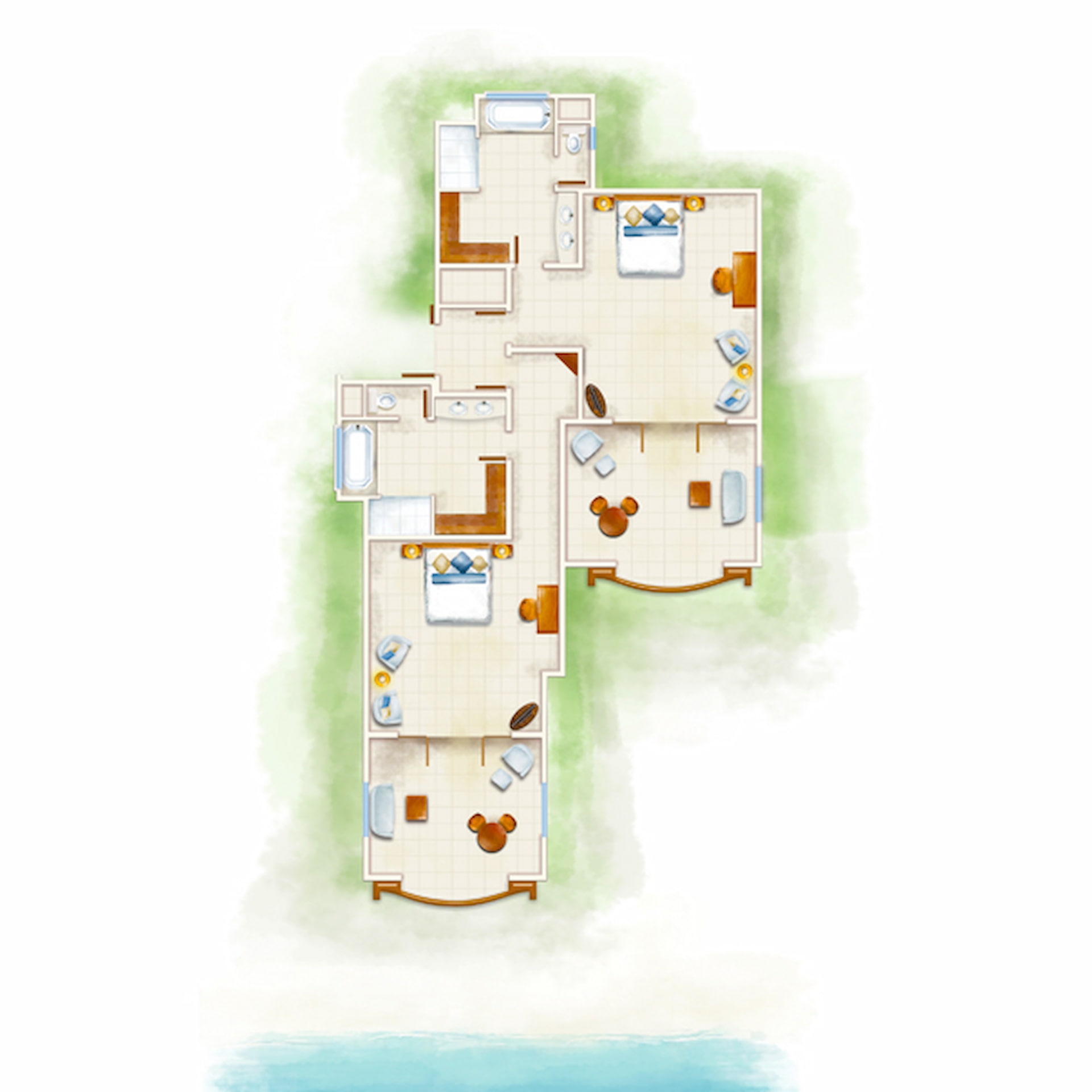 floor plan two bedroom family suite beachfront paradis mauritius