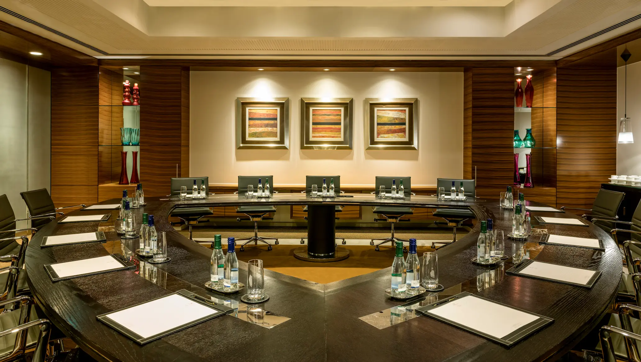 grosvenor house dubai bray meeting room featuring a refined corporate setting with elegant contemporary design