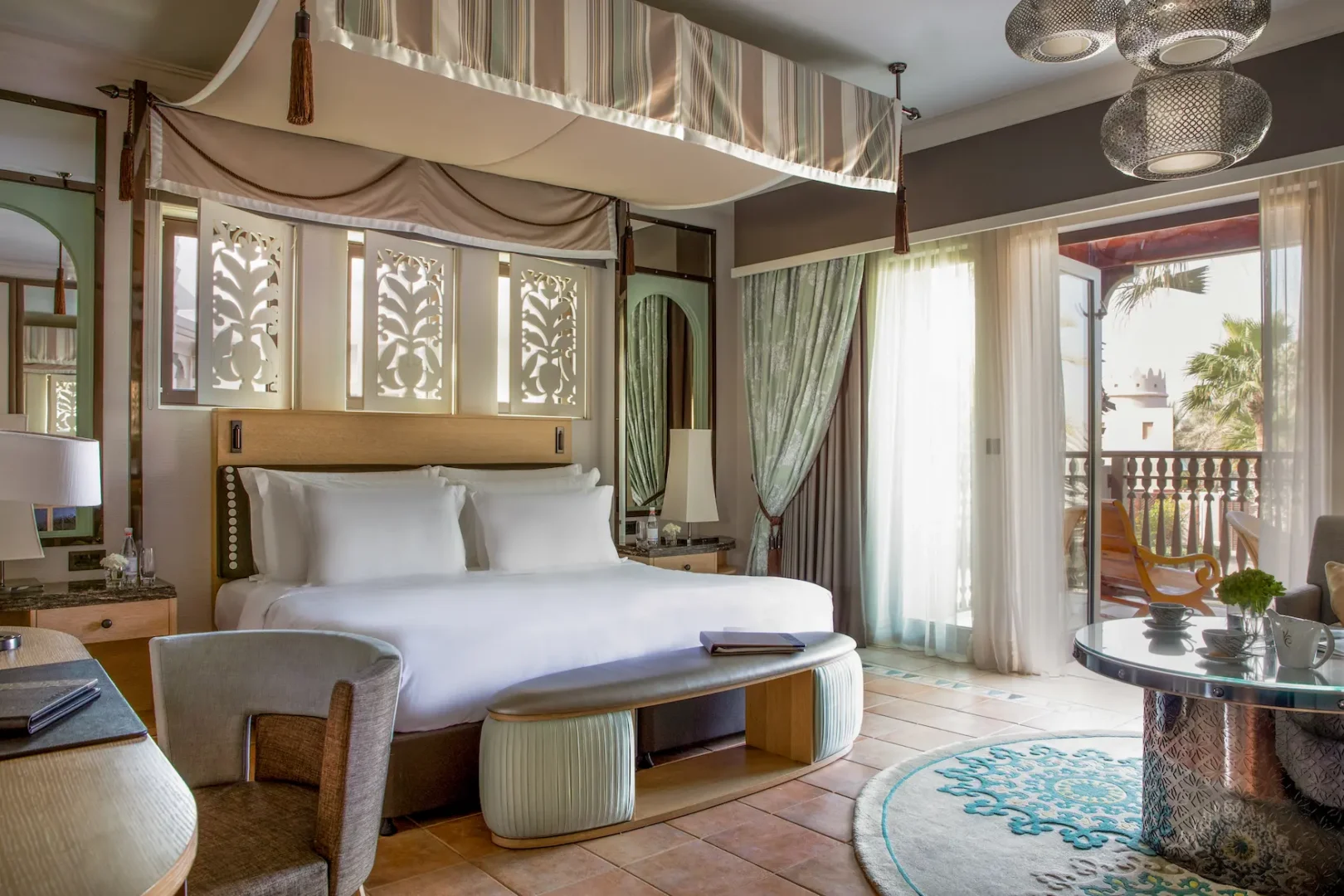 jumeirah dar al masyaf cove house garden room bedroom refined bedroom with soft linens and serene garden villa ambiance