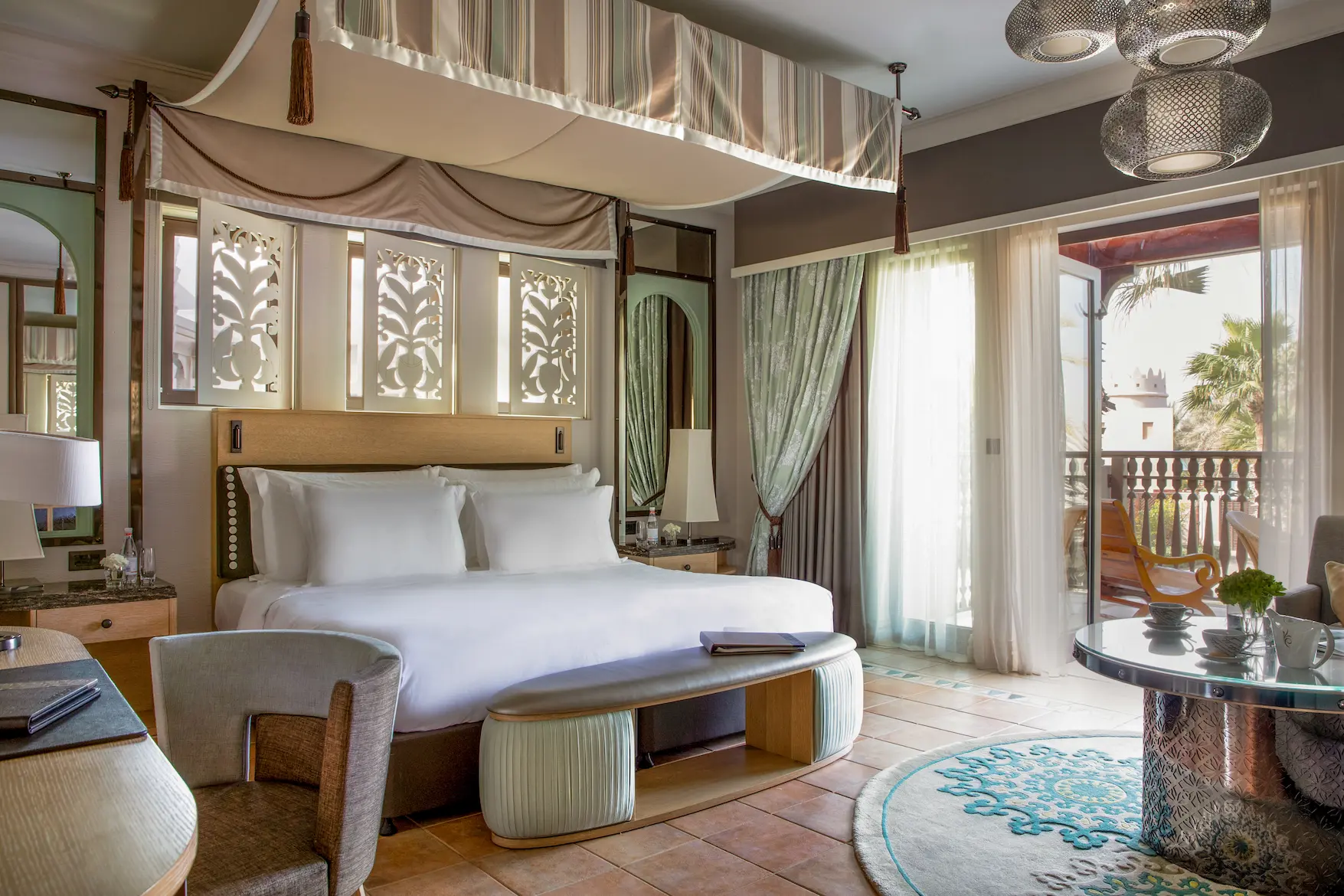 jumeirah dar al masyaf cove house garden room bedroom refined bedroom with soft linens and serene garden villa ambiance