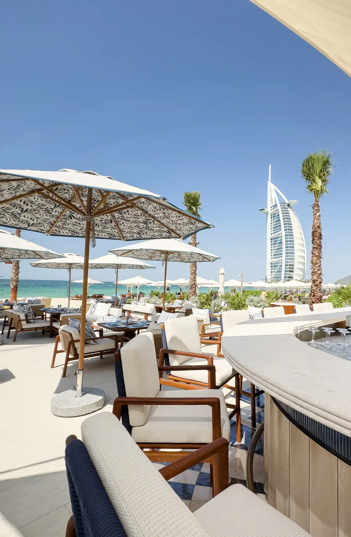 architectural view of shimmers bar at jumeirah mina a’salam dubai beachfront resort