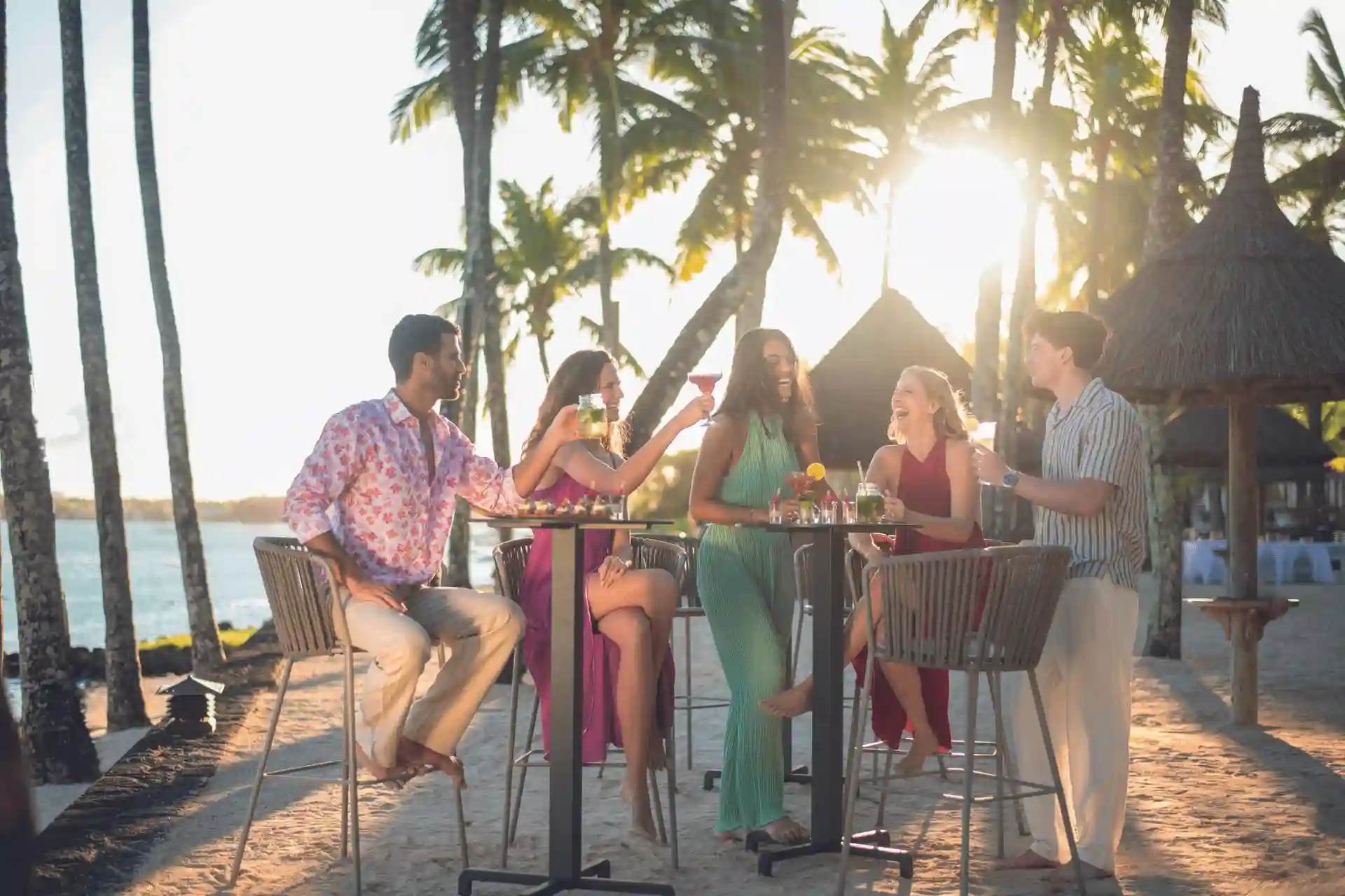 group gather at mauricia in mauritius