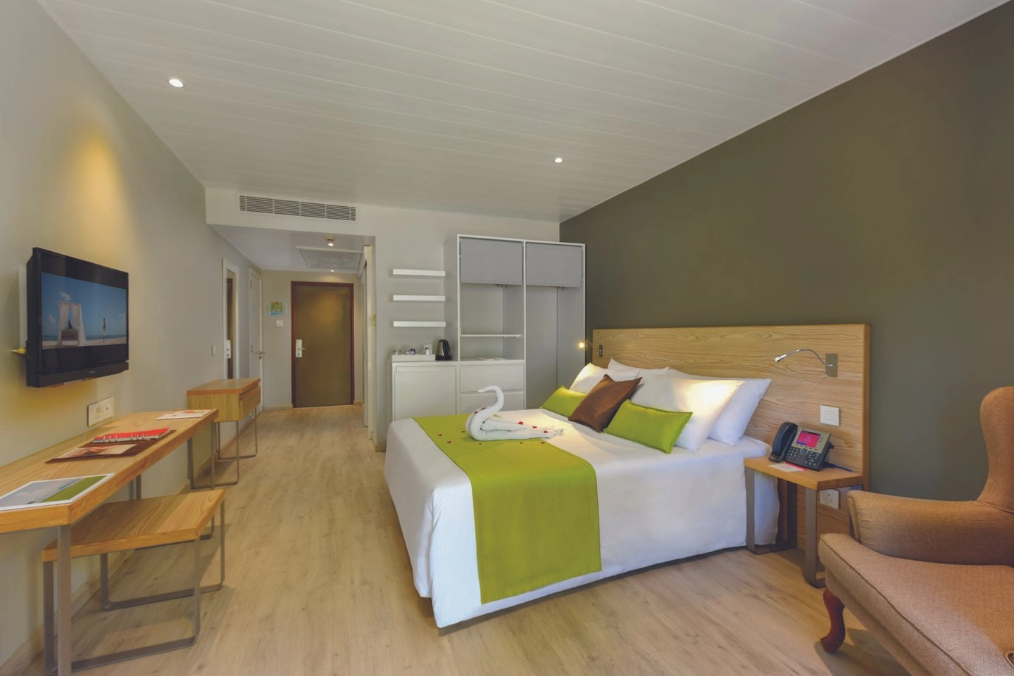 mauricia standard room bedroom with king size bed and tropical decor