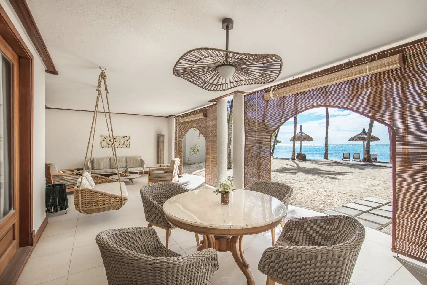 paradis two-bedroom senior beachfront family suite terrace