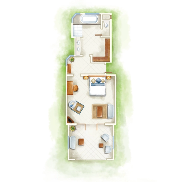 paradis junior suite with beachfront floor plan