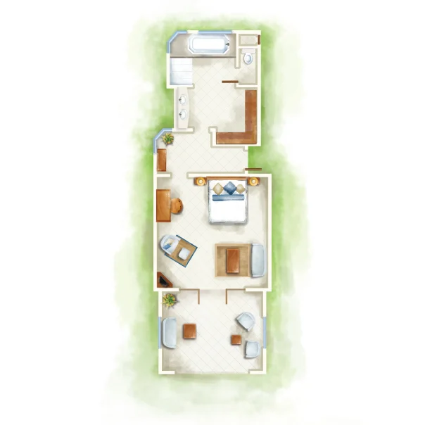 floor plan of a junior suite at paradis mauritius