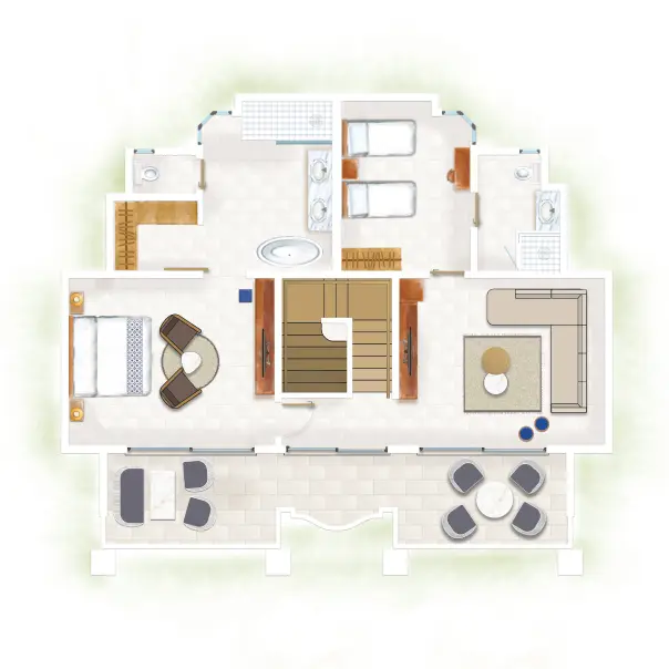 paradis luxury beachfront family suite floor plan