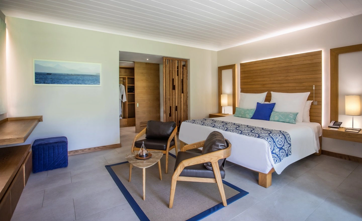 bedroom of a paradis bay view room at paradis mauritius