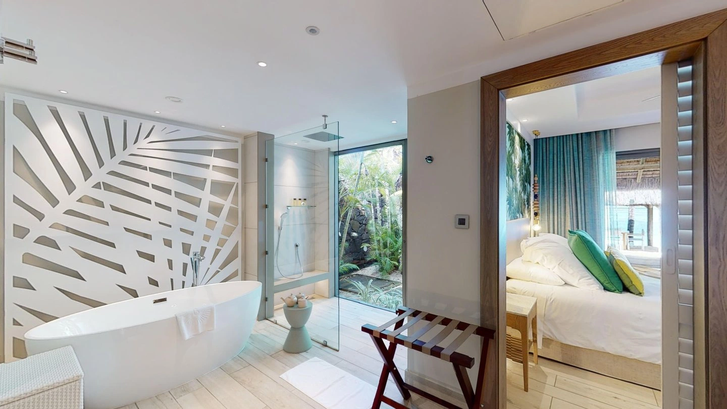 paradis paradis villa bathroom with shower and beachfront view