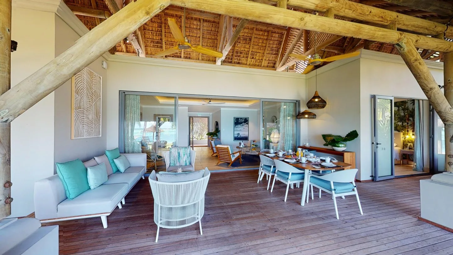 paradis paradis villa with decking and beachfront view