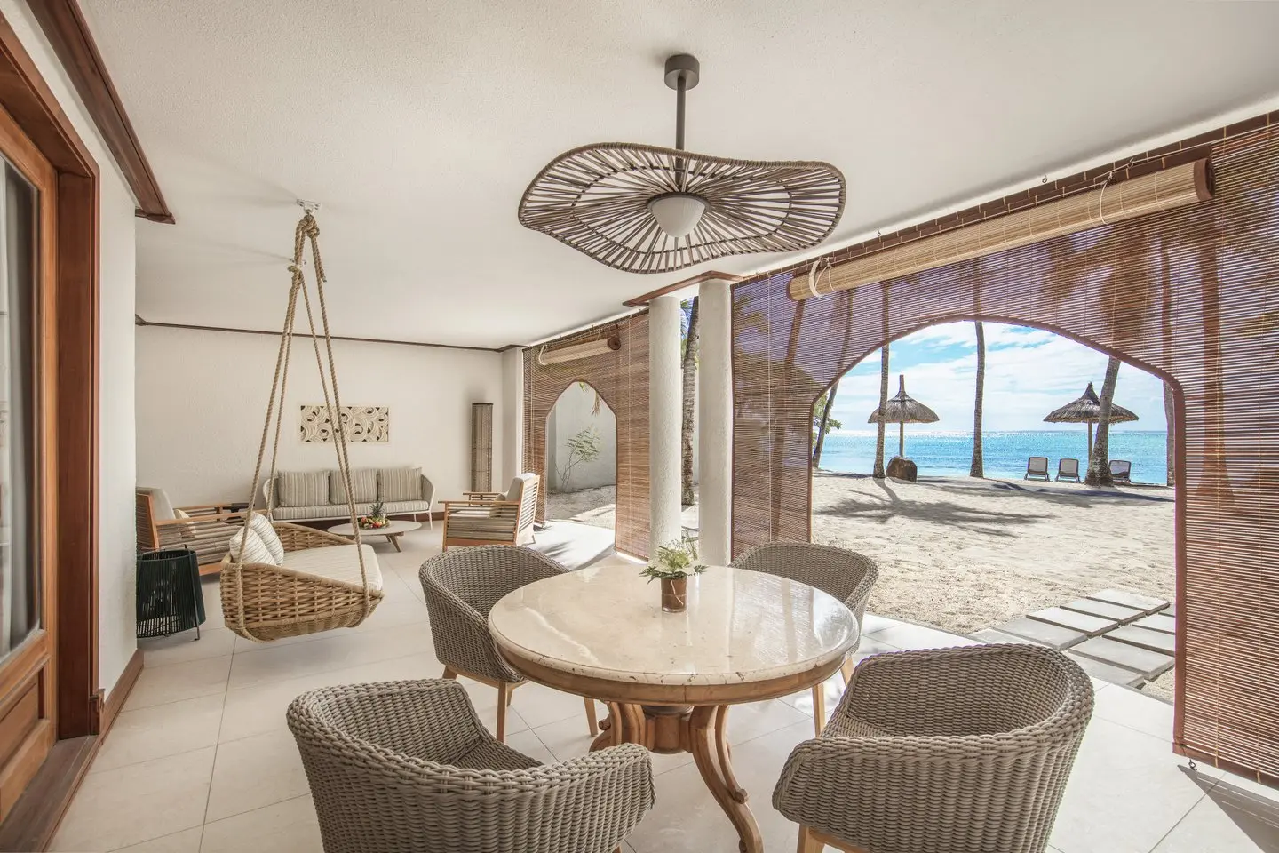 paradis senior suite with beachfront terrace and swing