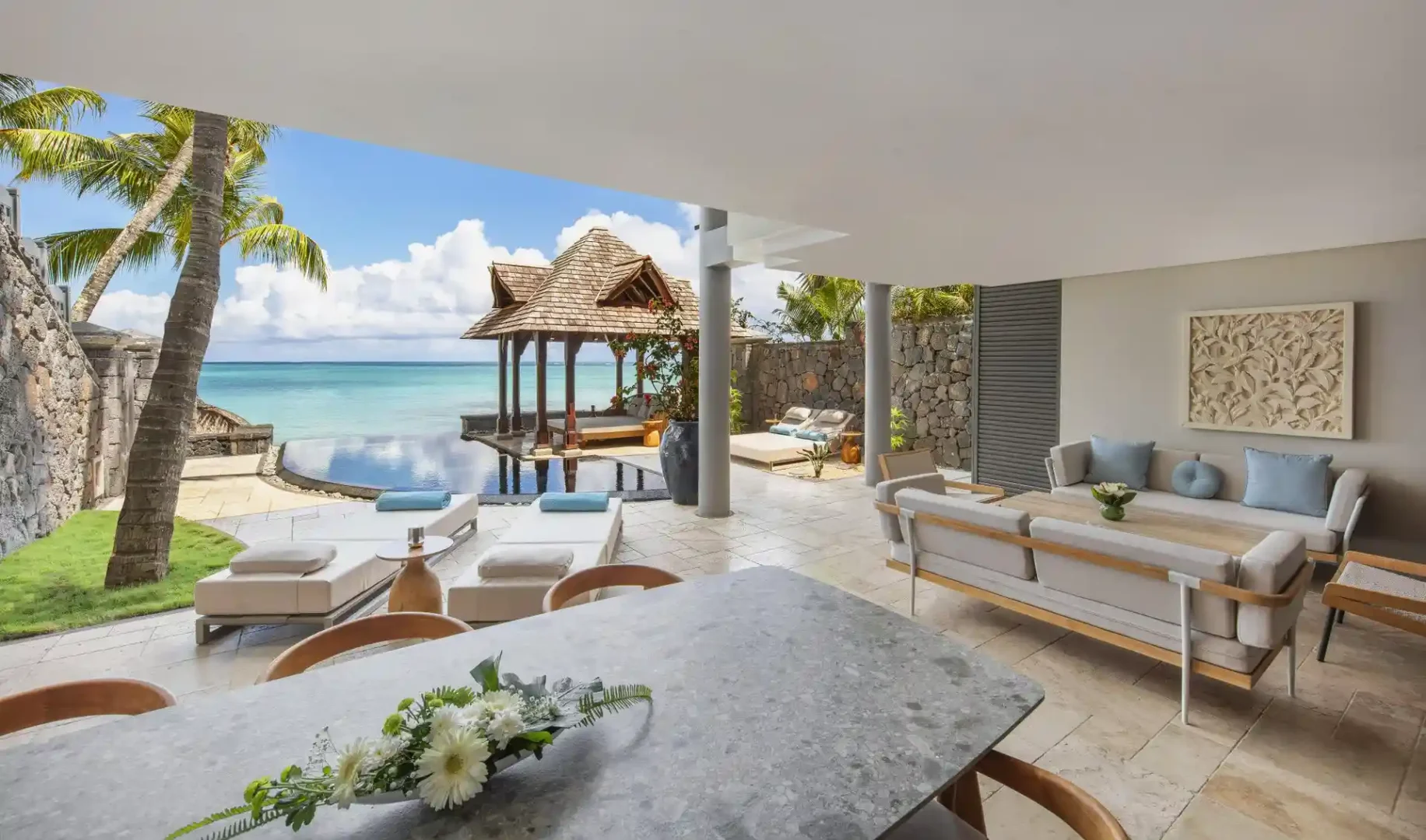 royal palm royal villa outdoor area with seating, landscaping, and surrounding views