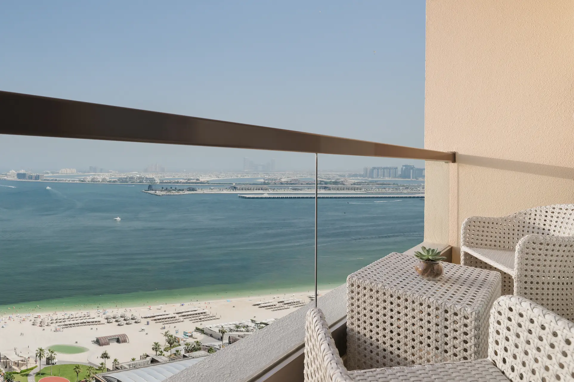 sea view club room balcony at ja ocean view hotel overlooking the arabian gulf