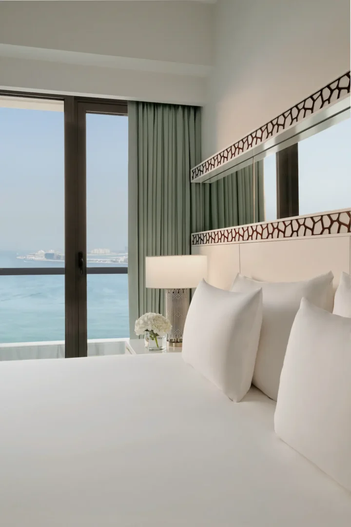 sea view club room bed at ja ocean view hotel with king bed and ocean outlook