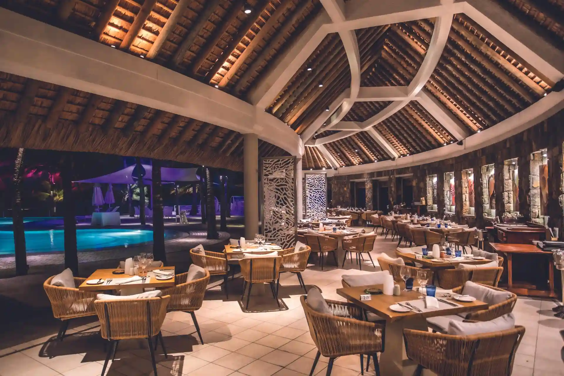 le sirius fine dining restaurant at shandrani beachcomber resort and spa with elegant menu and sophisticated atmosphere overlooking the indian ocean