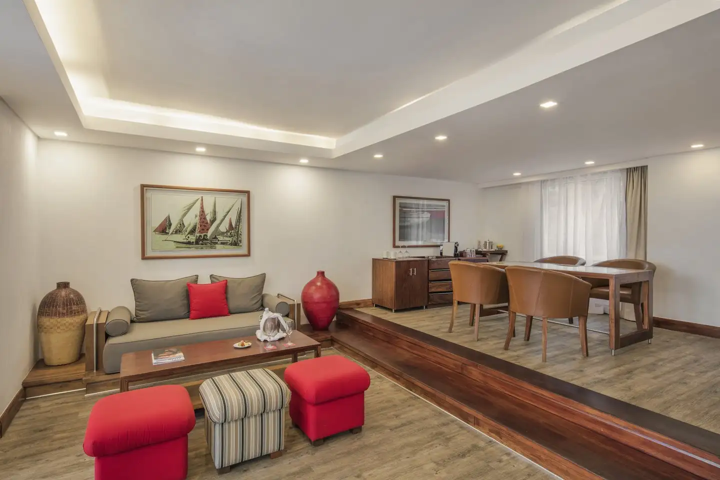 luxurious senior suite lounge at shandrani resort with elegant seating area and ocean view