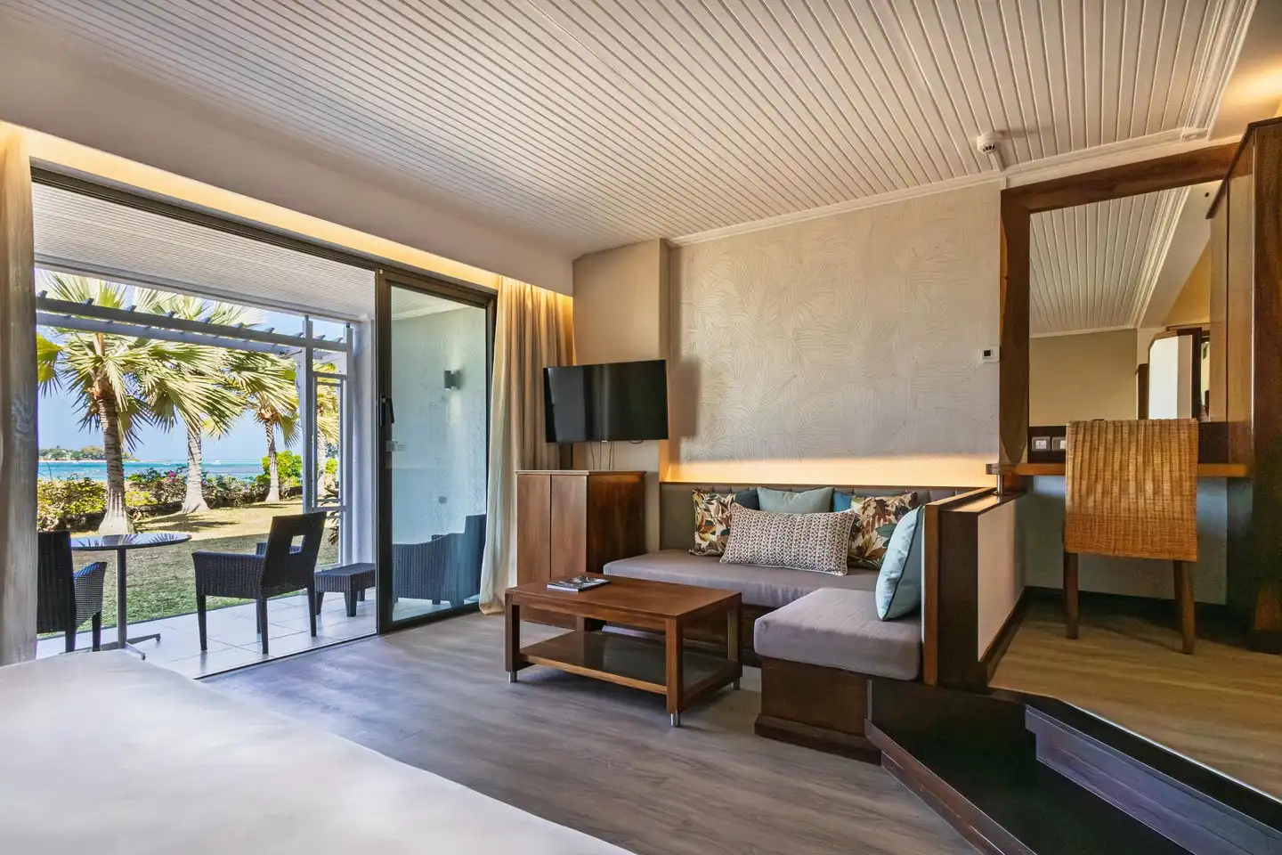 shandrani mauritius tropical ground floor room terrace with scenic view hotel
