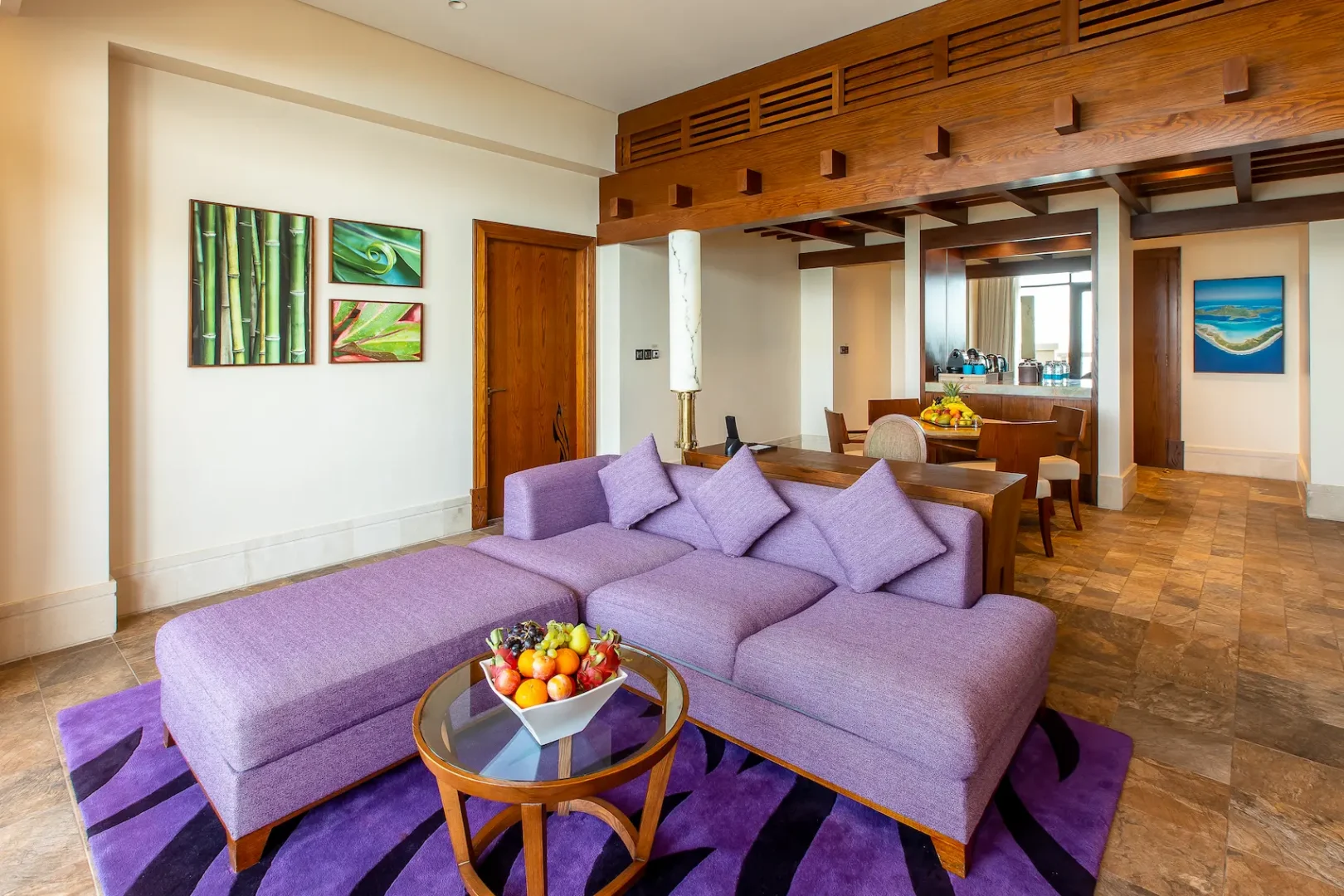 living area in opera suite at sofitel dubai the palm with modern decor, elegant furnishings, spacious seating, and luxurious ambience