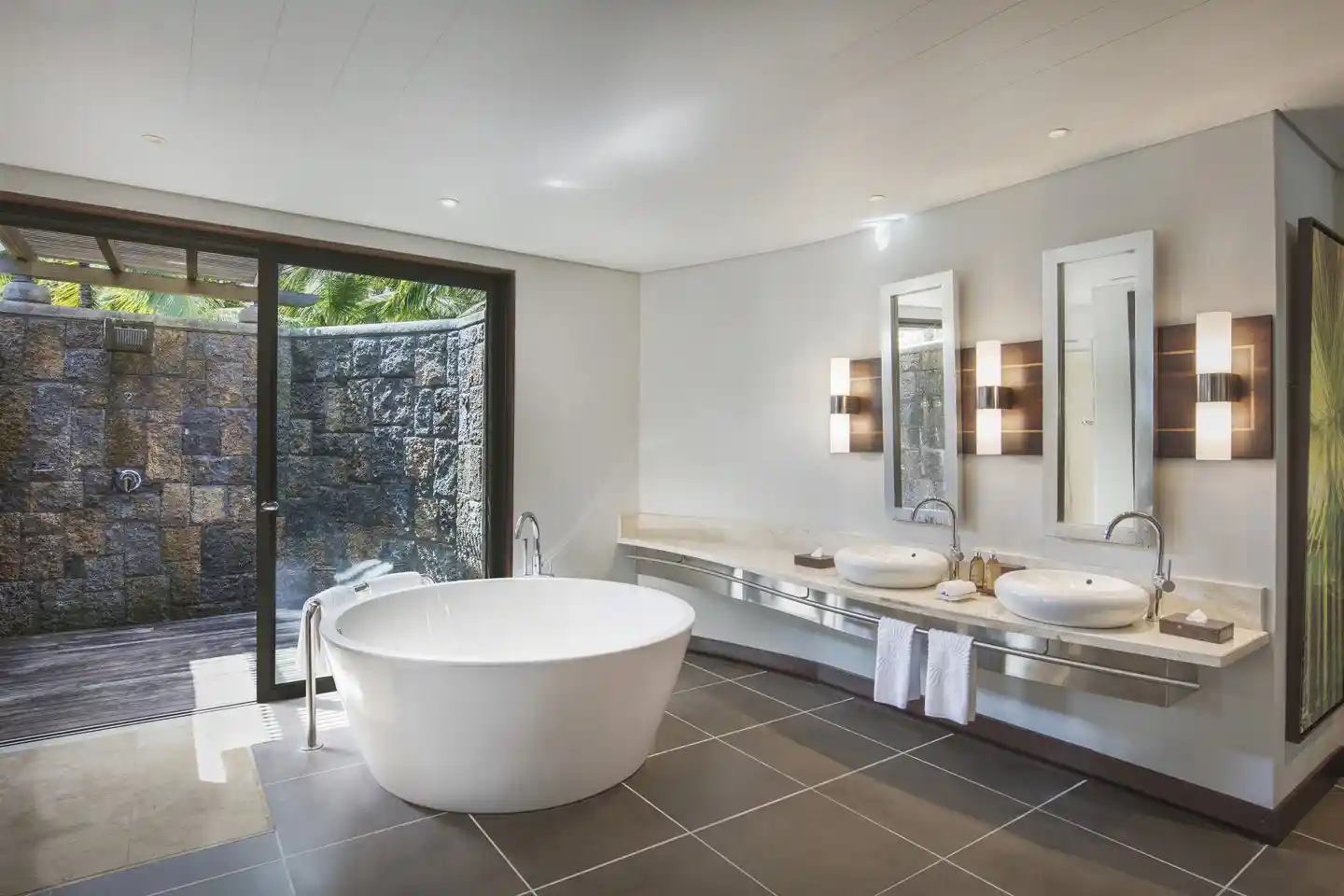 trou aux biches beachfront senior suite with pool bathroom shower