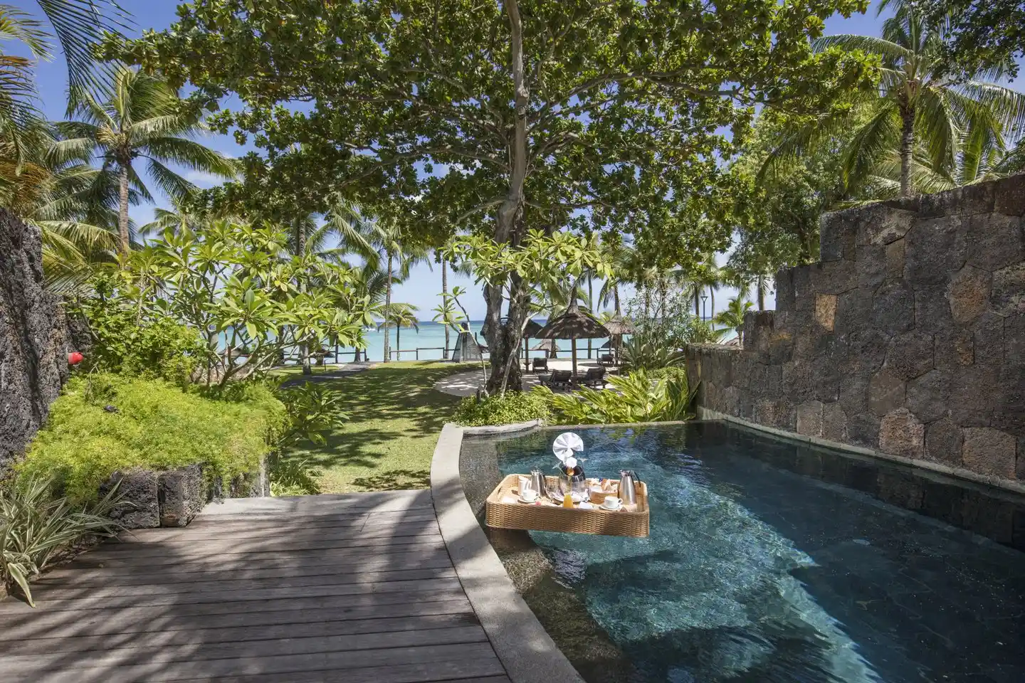 trou aux biches beachfront senior suite with pool pool breakfast