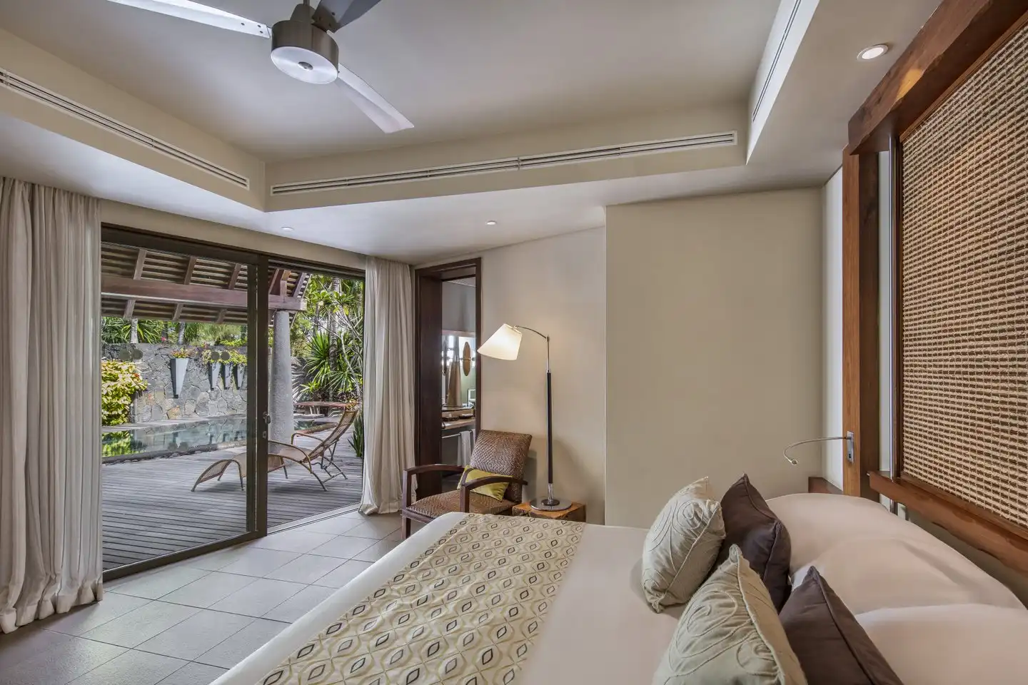 trou aux biches villa two rooms bedroom view