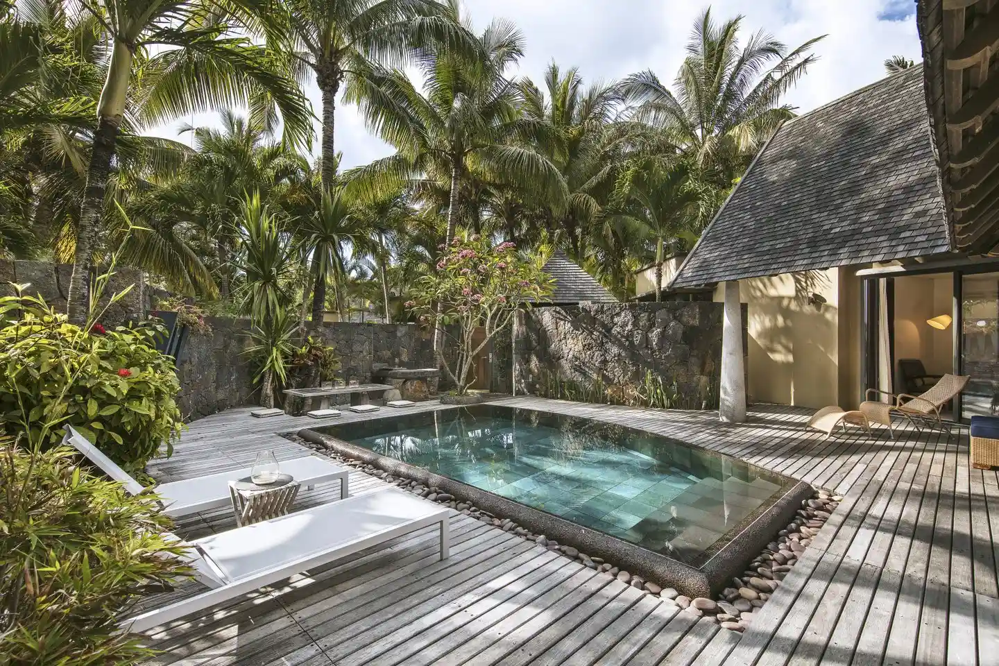 trou aux biches villa two rooms outside pool