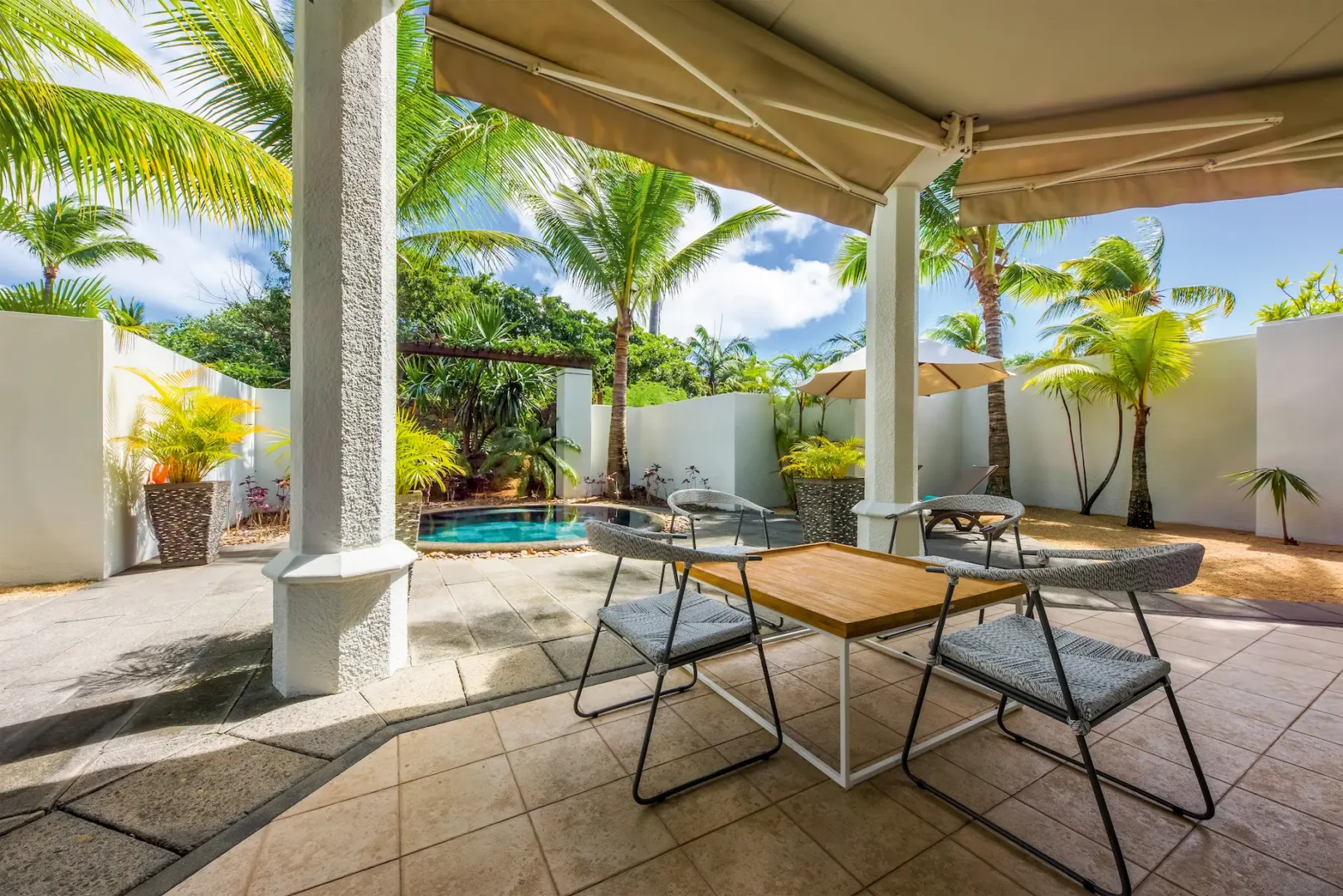 mauricia villa with private pool and lush tropical gardens