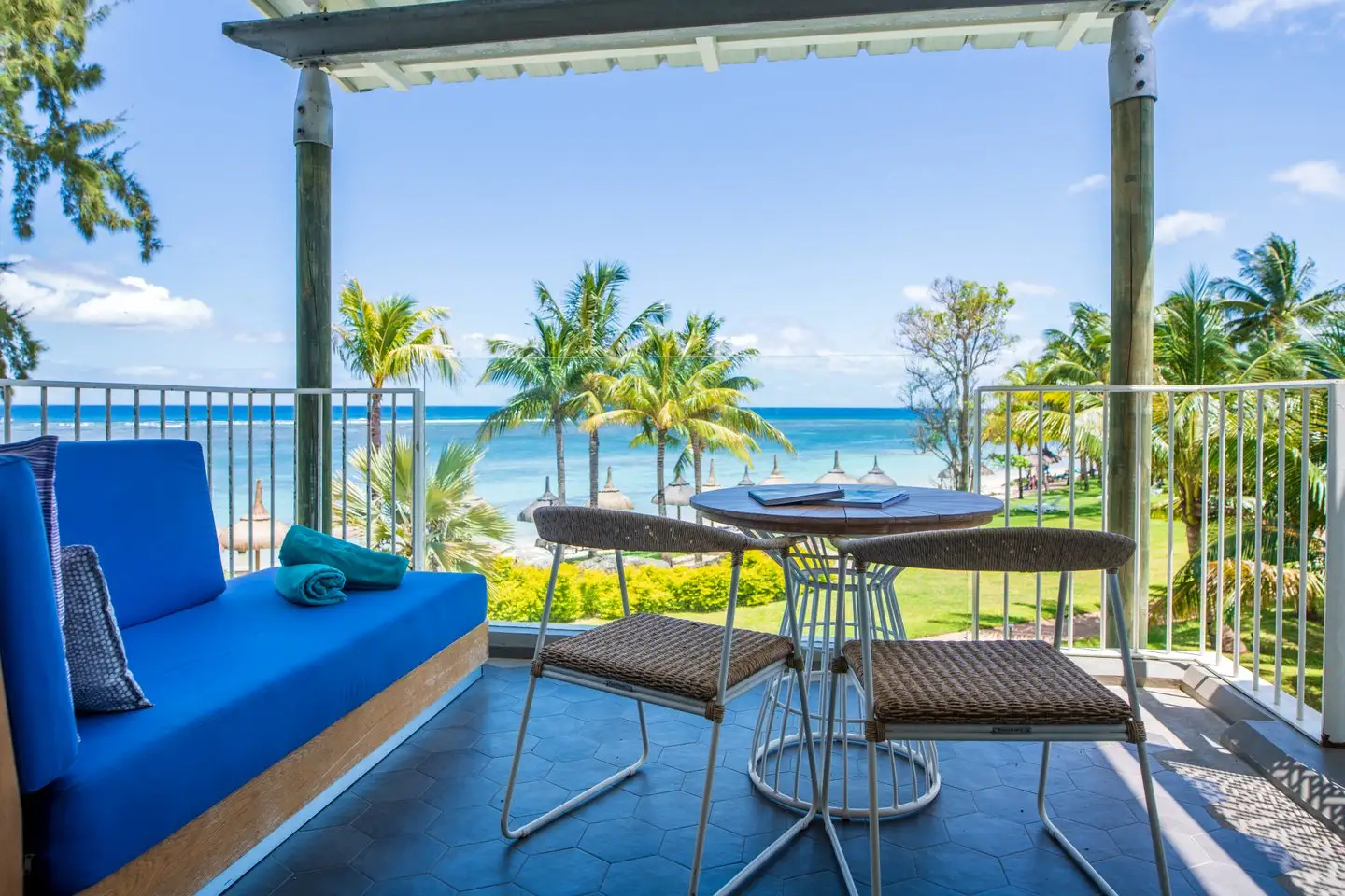 victoria mauritius victoria for two ocean view room balcony with sofa hotel stay