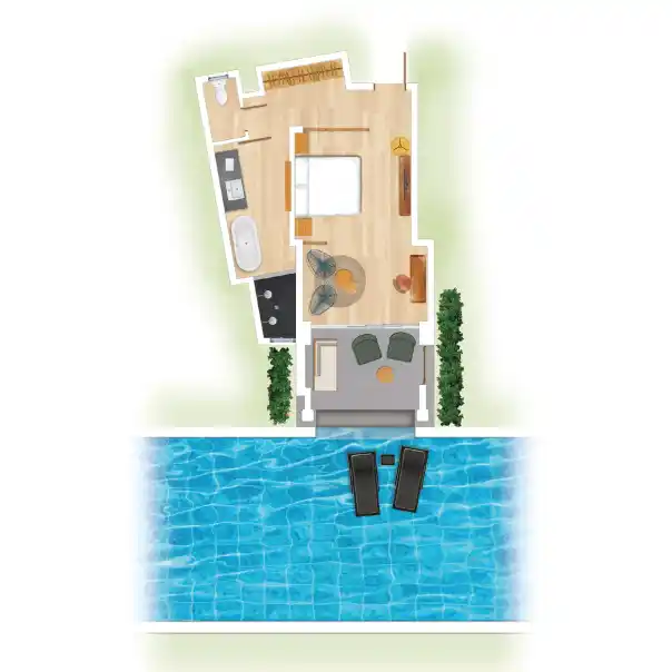 victoria mauritius victoria for two swim-up room floor plan layout hotel