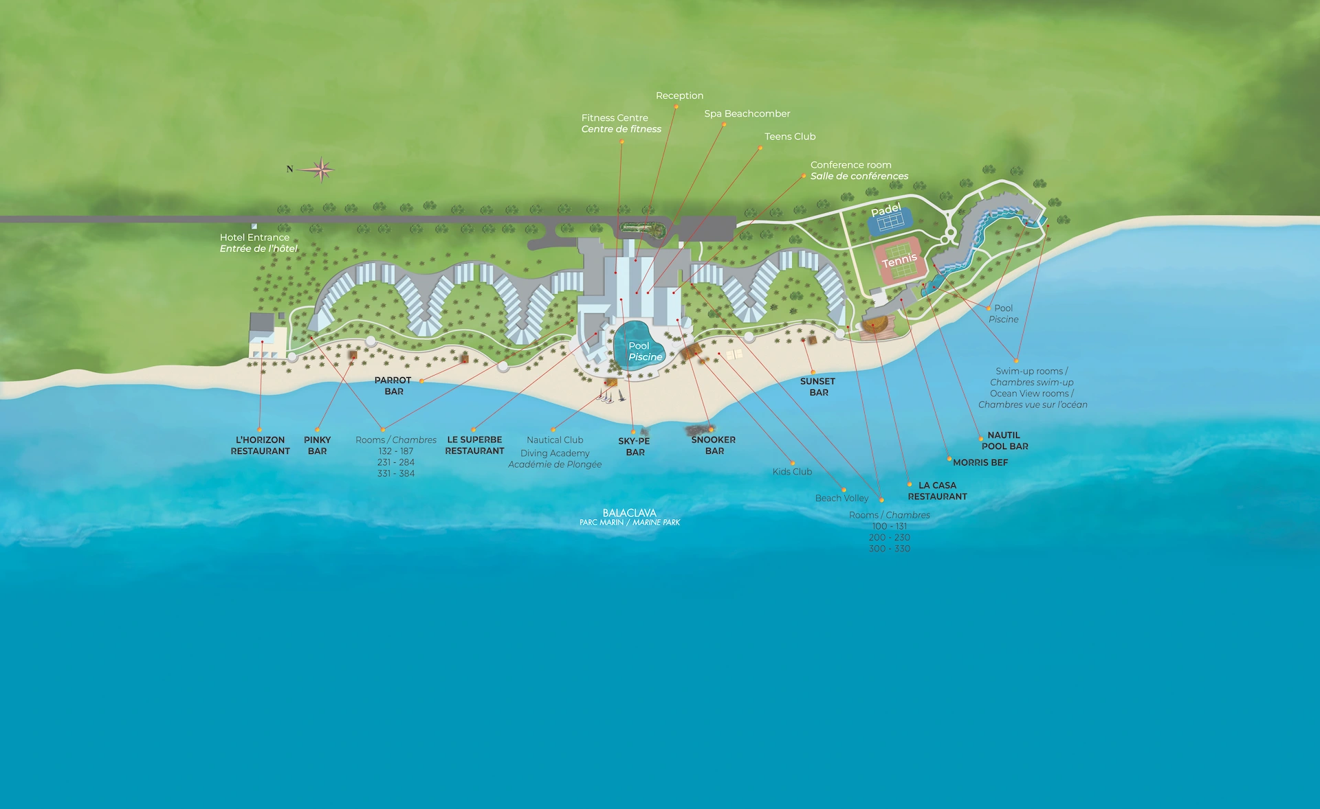 victoria mauritius resort property map and layout overview