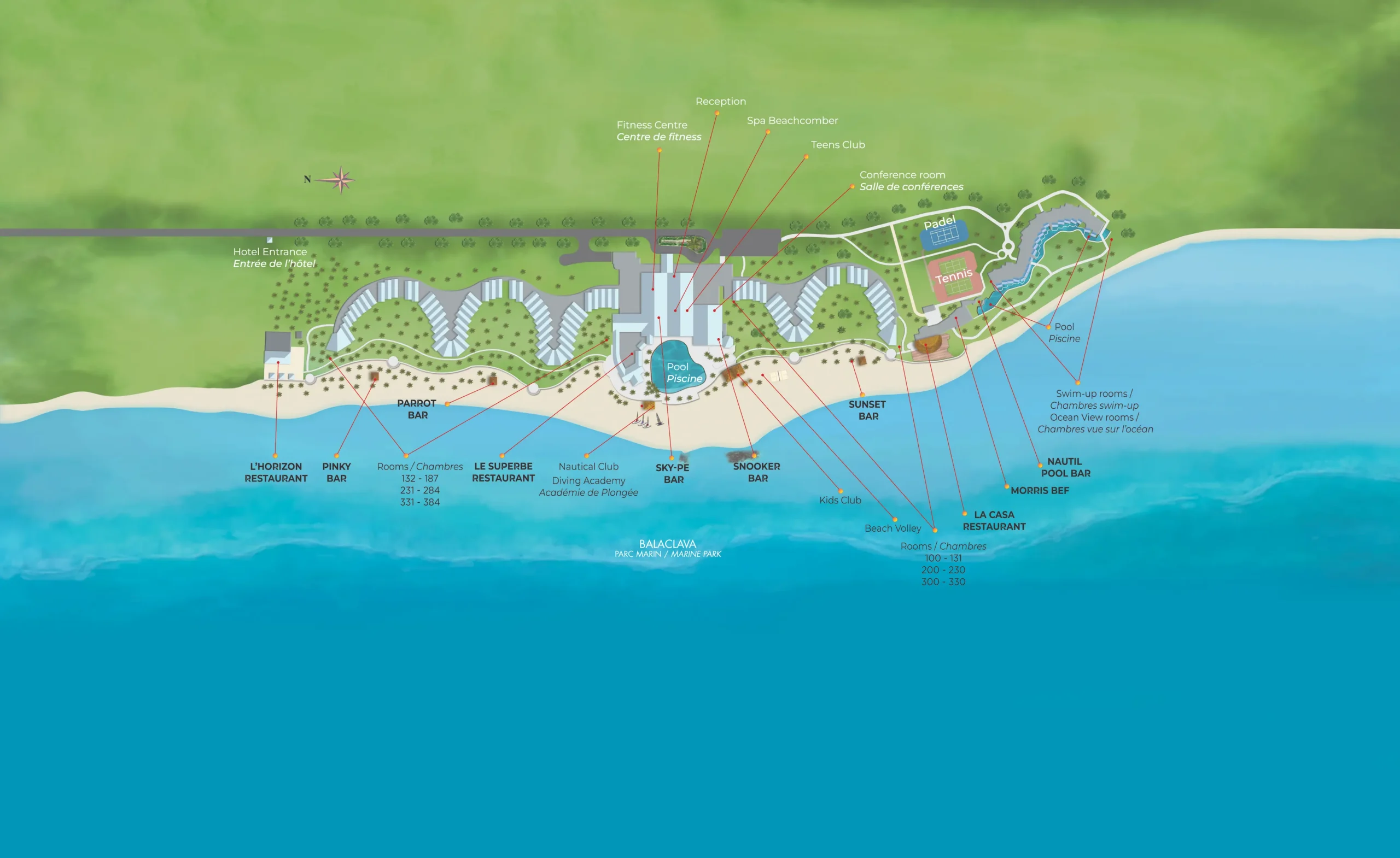 victoria mauritius resort property map and layout overview