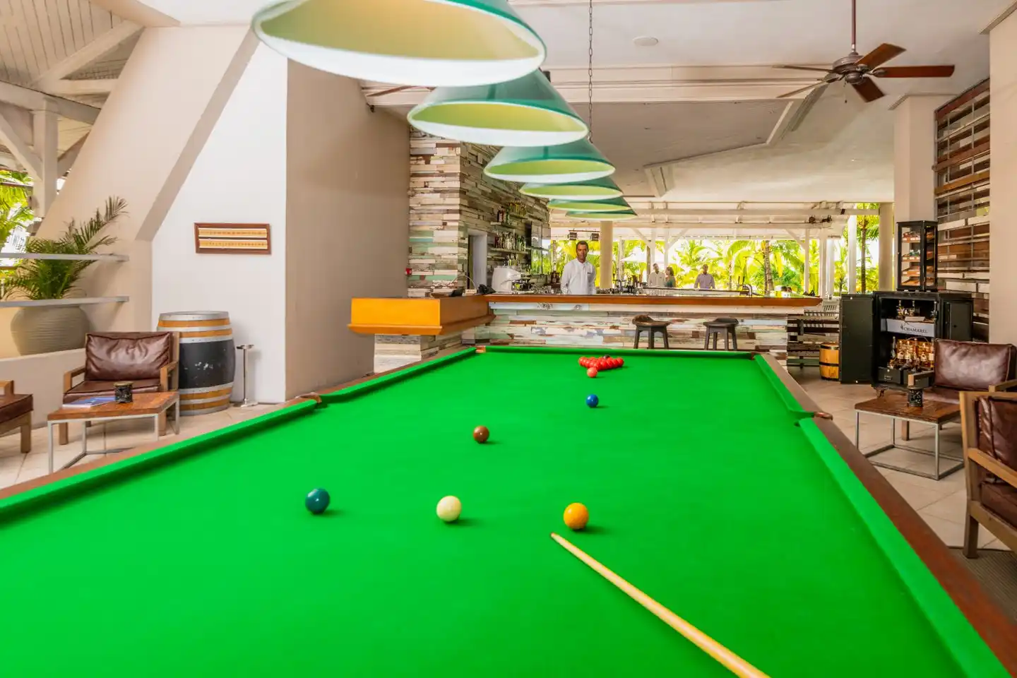 victoria mauritius snooker bar hotel interior pool tables and seating
