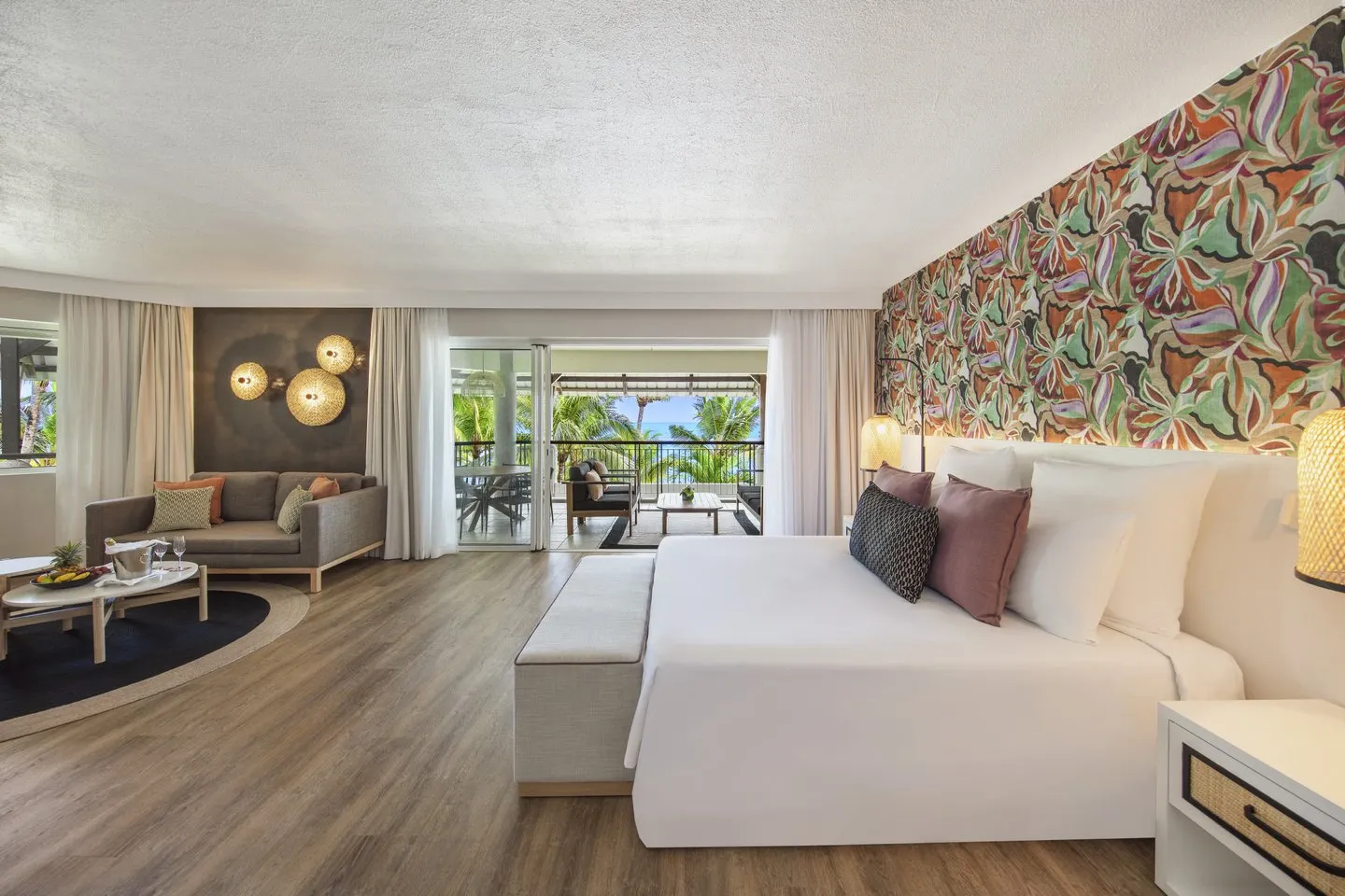 victoria mauritius two-bedroom family apartment bedroom with balcony hotel view
