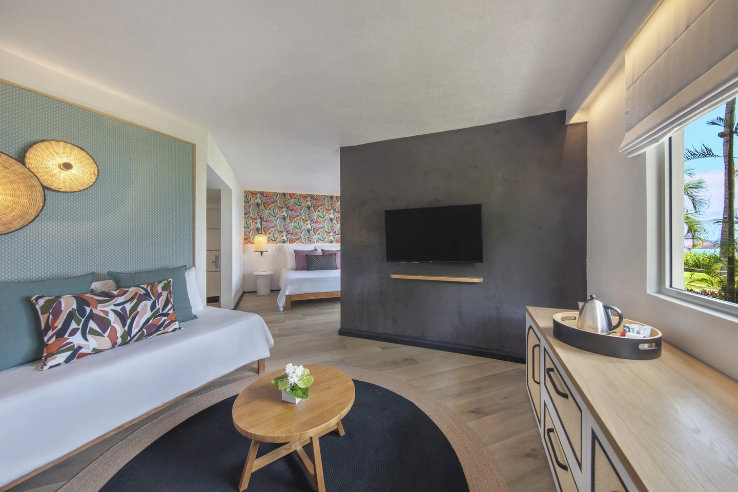victoria mauritius two-bedroom family apartment lounge hotel interior living area