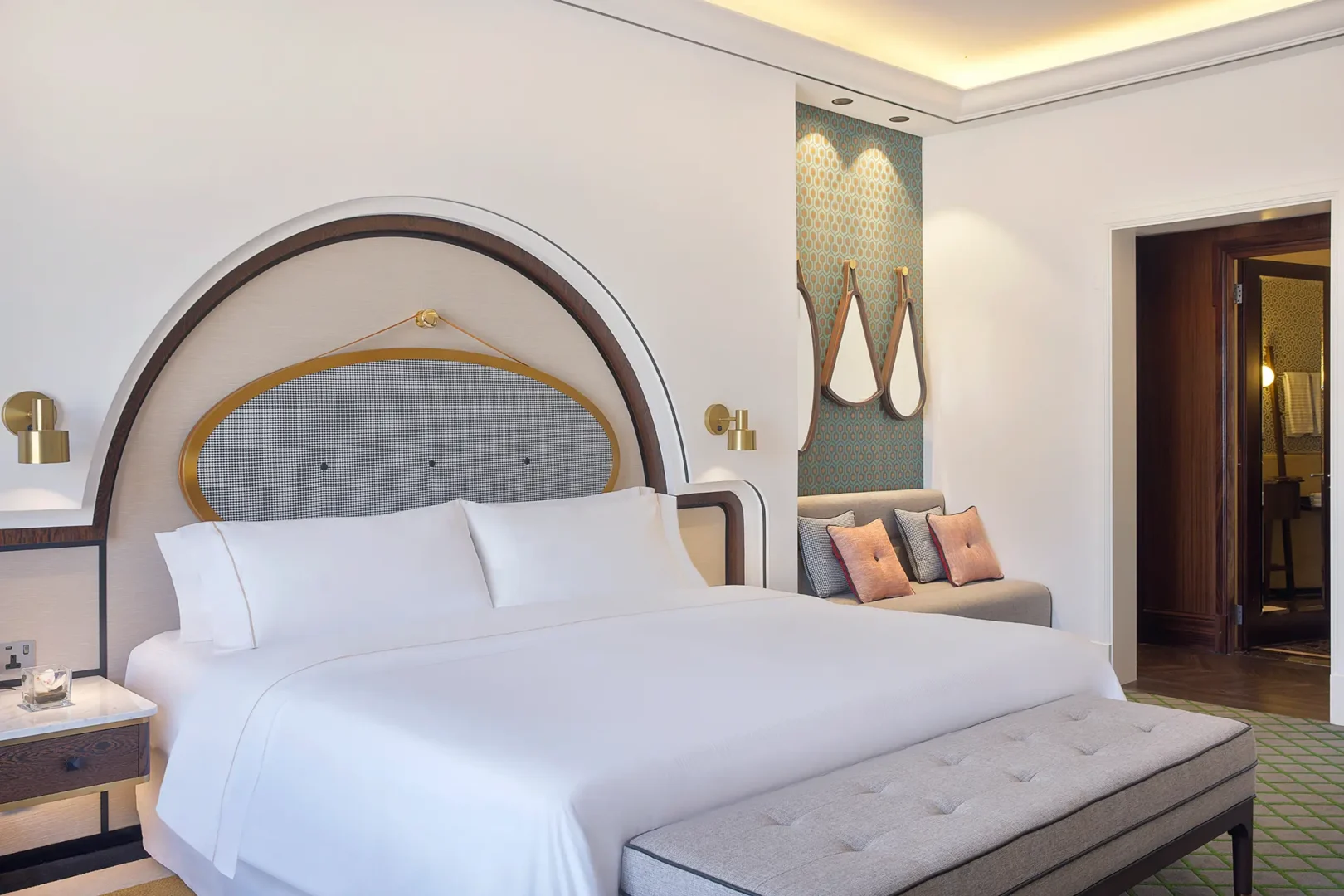 westin club skyline king bedroom at the westin dubai mina seyahi with a king bed and panoramic dubai skyline views